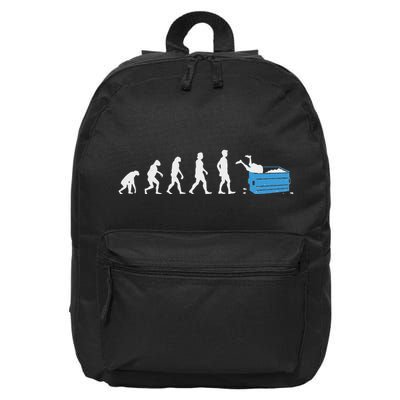 Funny Dumpster Diving Human Evolution For A Dumpster Divers 16 in Basic Backpack
