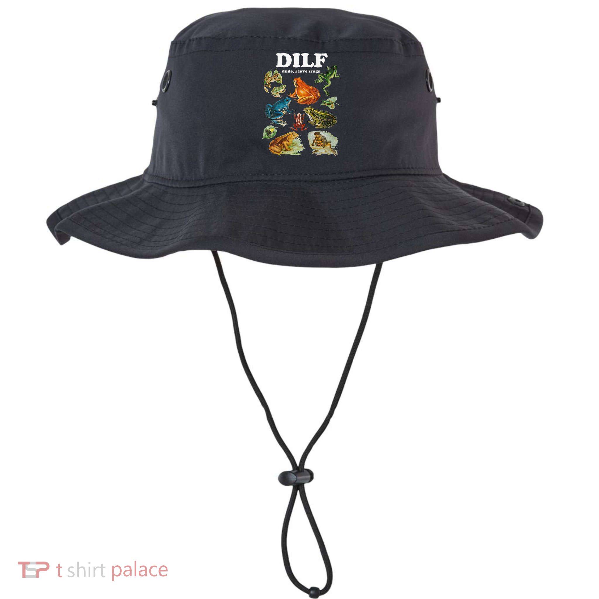 Funny DILF Damn I Love Frogs Cottagecore Aesthetic Bucket Hat