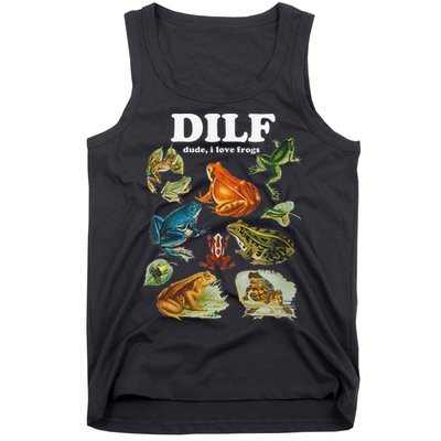 Funny DILF Damn I Love Frogs Cottagecore Aesthetic Tank Top
