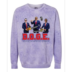 Funny D.O.G.E. (Department Of Government Efficiency) Doge Gift Colorblast Crewneck Sweatshirt