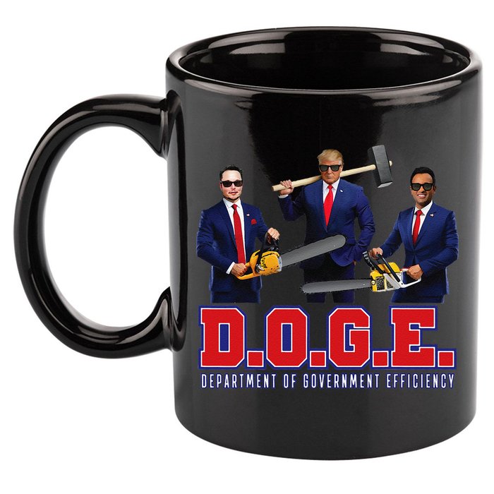 Funny D.O.G.E. (Department Of Government Efficiency) Doge Gift 11oz C Handle Ceramic Mug