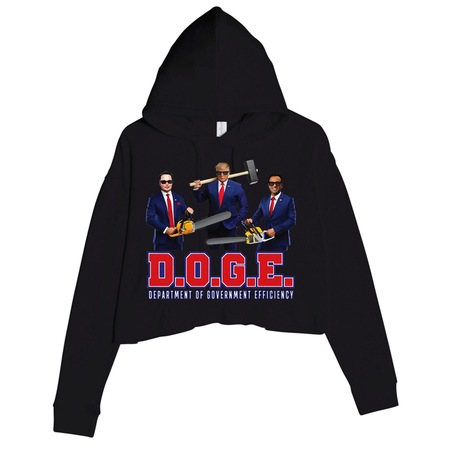 Funny D.O.G.E. (Department Of Government Efficiency) Doge Gift Crop Fleece Hoodie