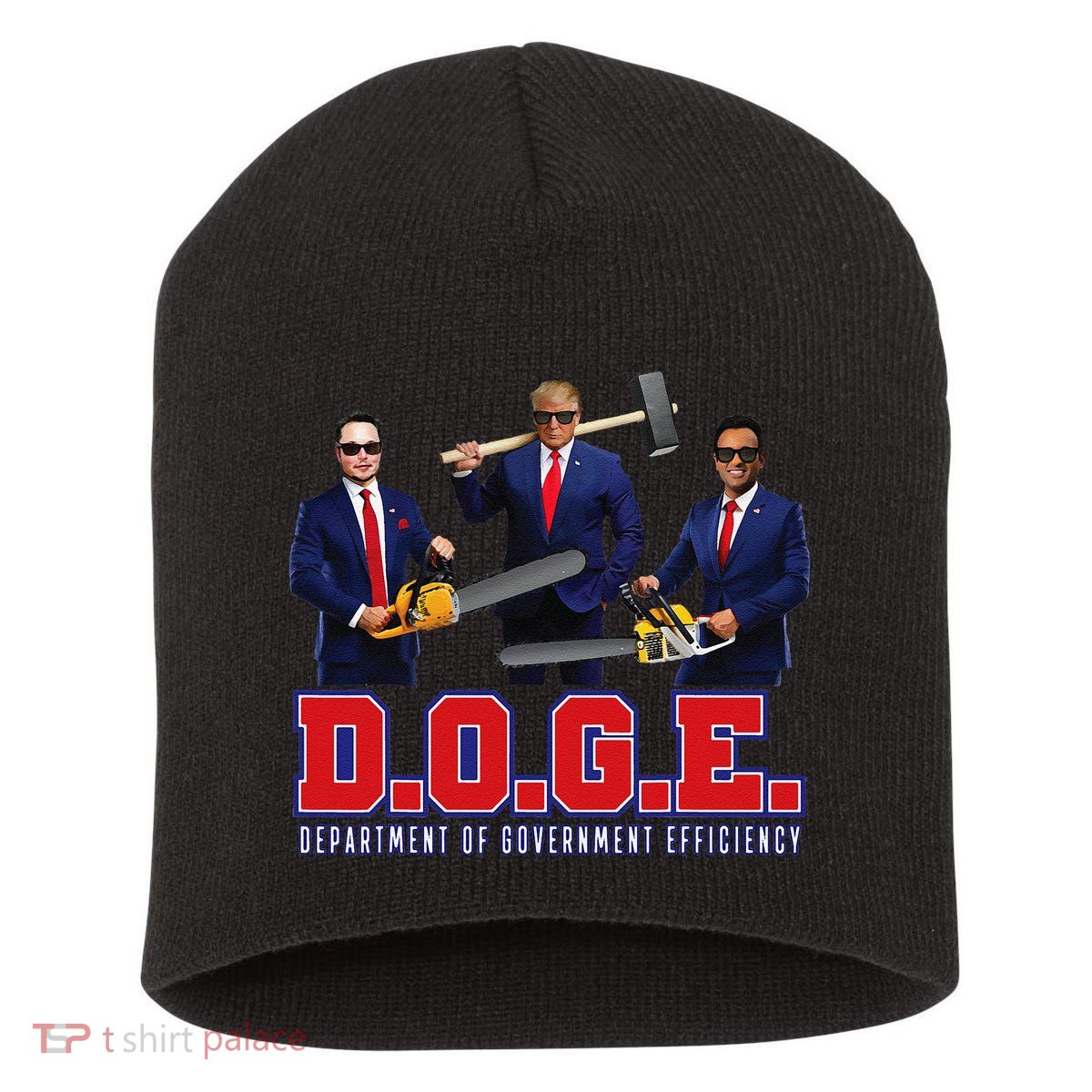 Funny D.O.G.E. (Department Of Government Efficiency) Doge Gift Short Acrylic Beanie