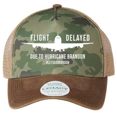 Flight Delayed Due To Hurricane Brandon #LetsGoBrandon Legacy Tie Dye Trucker Hat