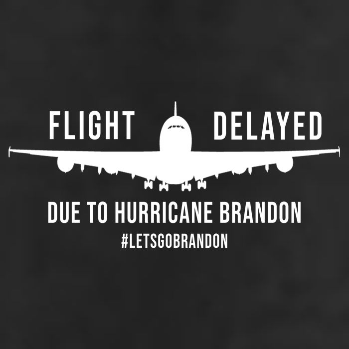 Flight Delayed Due To Hurricane Brandon #LetsGoBrandon Microfiber Hand Towel