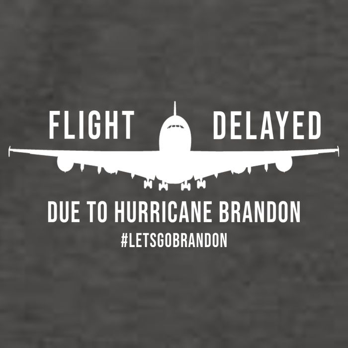 Flight Delayed Due To Hurricane Brandon #LetsGoBrandon Vector Backpack