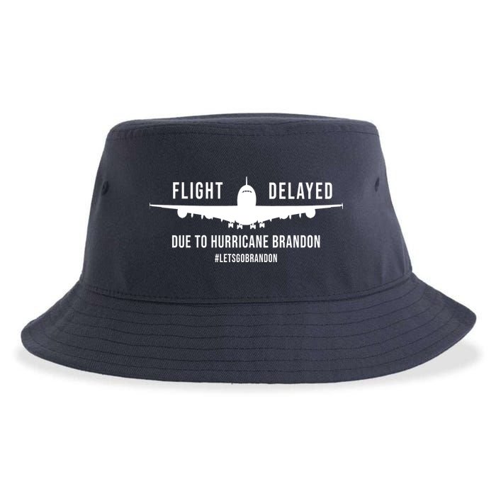 Flight Delayed Due To Hurricane Brandon #LetsGoBrandon Sustainable Bucket Hat