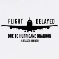 Flight Delayed Due To Hurricane Brandon #LetsGoBrandon Garment-Dyed Sweatshirt