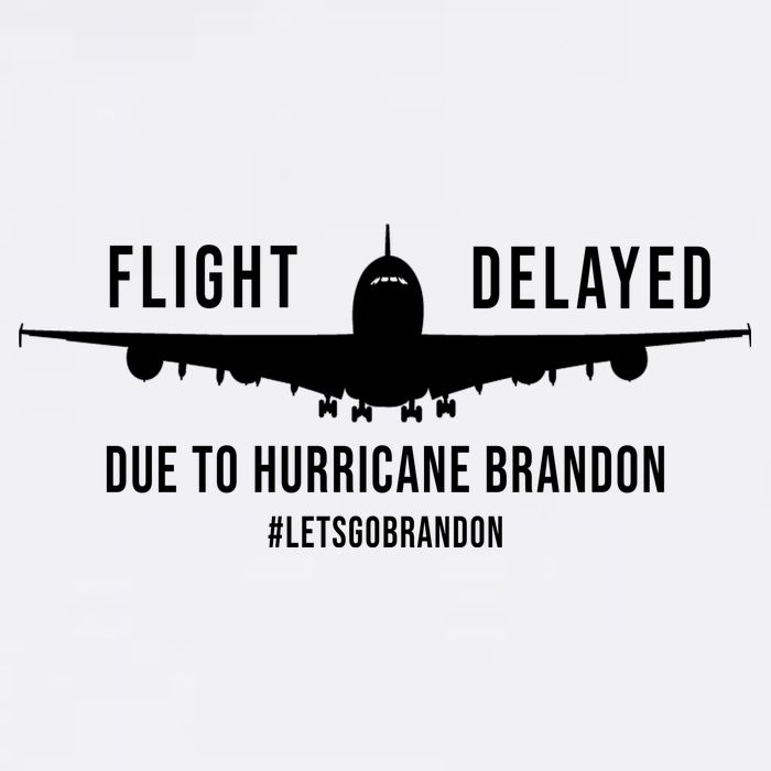 Flight Delayed Due To Hurricane Brandon #LetsGoBrandon Garment-Dyed Sweatshirt