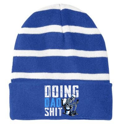 Funny Doing Dad Gifts From Children Striped Beanie with Solid Band