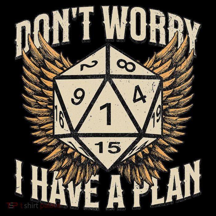 Funny D20 Dice Rpg Gamer DonT Worry I Have A Plan T-Shirt