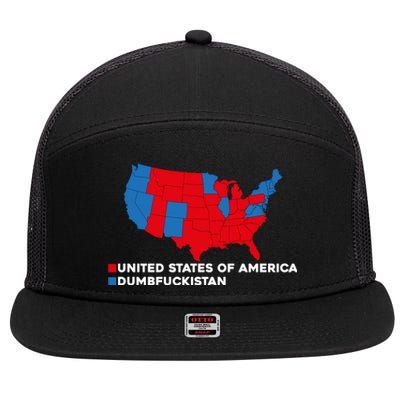 Funny Dumbfuckistan Election Map United States Of America Dumbfuckistan 7 Panel Mesh Trucker Snapback Hat