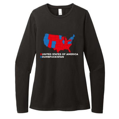 Funny Dumbfuckistan Election Map United States Of America Dumbfuckistan Womens CVC Long Sleeve Shirt