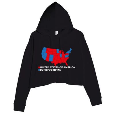 Funny Dumbfuckistan Election Map United States Of America Dumbfuckistan Crop Fleece Hoodie