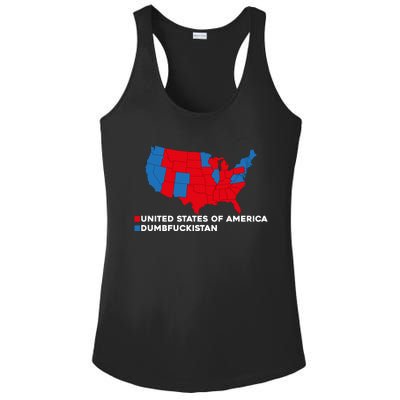 Funny Dumbfuckistan Election Map United States Of America Dumbfuckistan Ladies PosiCharge Competitor Racerback Tank