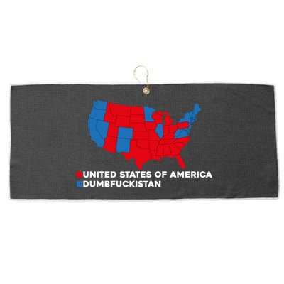 Funny Dumbfuckistan Election Map United States Of America Dumbfuckistan Large Microfiber Waffle Golf Towel