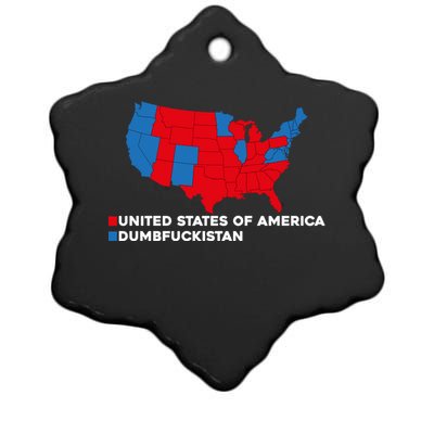 Funny Dumbfuckistan Election Map United States Of America Dumbfuckistan Ceramic Star Ornament