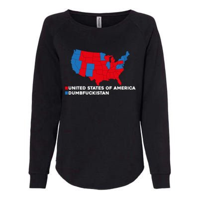 Funny Dumbfuckistan Election Map United States Of America Dumbfuckistan Womens California Wash Sweatshirt