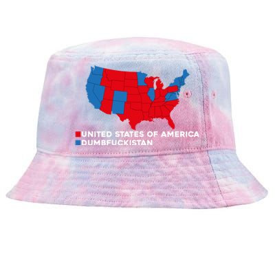 Funny Dumbfuckistan Election Map United States Of America Dumbfuckistan Tie-Dyed Bucket Hat