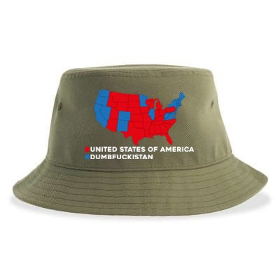 Funny Dumbfuckistan Election Map United States Of America Dumbfuckistan Sustainable Bucket Hat