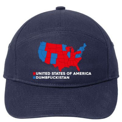 Funny Dumbfuckistan Election Map United States Of America Dumbfuckistan 7-Panel Snapback Hat