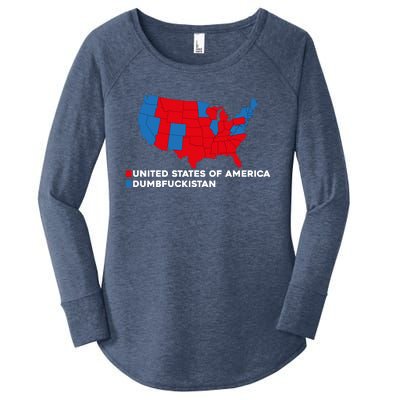 Funny Dumbfuckistan Election Map United States Of America Dumbfuckistan Women's Perfect Tri Tunic Long Sleeve Shirt