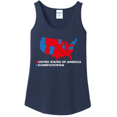 Funny Dumbfuckistan Election Map United States Of America Dumbfuckistan Ladies Essential Tank