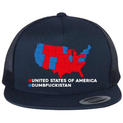 Funny Dumbfuckistan Election Map United States Of America Dumbfuckistan Flat Bill Trucker Hat