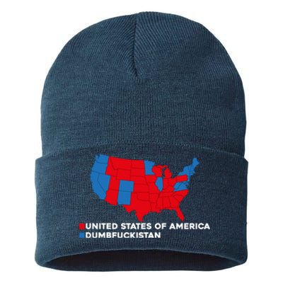 Funny Dumbfuckistan Election Map United States Of America Dumbfuckistan Sustainable Knit Beanie