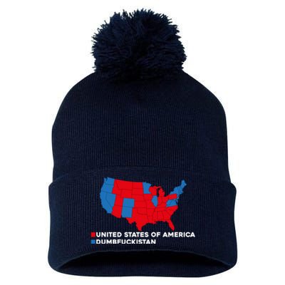 Funny Dumbfuckistan Election Map United States Of America Dumbfuckistan Pom Pom 12in Knit Beanie