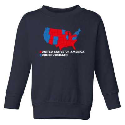 Funny Dumbfuckistan Election Map United States Of America Dumbfuckistan Toddler Sweatshirt