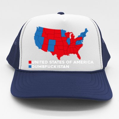 Funny Dumbfuckistan Election Map United States Of America Dumbfuckistan Trucker Hat