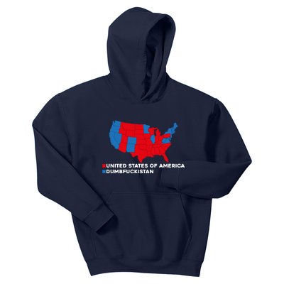 Funny Dumbfuckistan Election Map United States Of America Dumbfuckistan Kids Hoodie