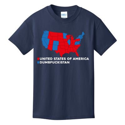 Funny Dumbfuckistan Election Map United States Of America Dumbfuckistan Kids T-Shirt