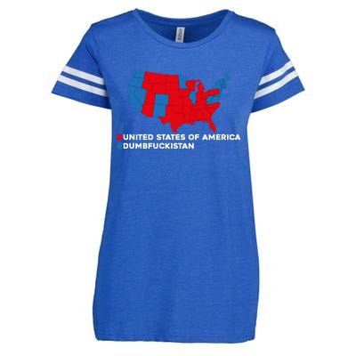 Funny Dumbfuckistan Election Map United States Of America Dumbfuckistan Enza Ladies Jersey Football T-Shirt