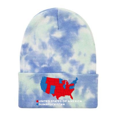 Funny Dumbfuckistan Election Map United States Of America Dumbfuckistan Tie Dye 12in Knit Beanie