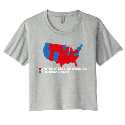 Funny Dumbfuckistan Election Map United States Of America Dumbfuckistan Women's Crop Top Tee