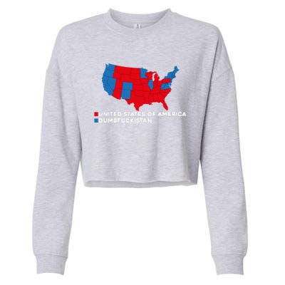 Funny Dumbfuckistan Election Map United States Of America Dumbfuckistan Cropped Pullover Crew