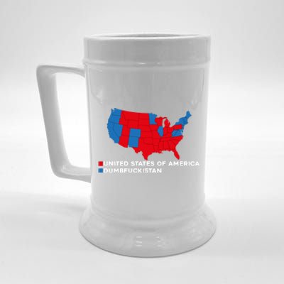 Funny Dumbfuckistan Election Map United States Of America Dumbfuckistan Beer Stein