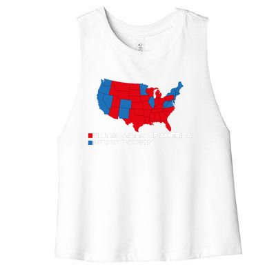 Funny Dumbfuckistan Election Map United States Of America Dumbfuckistan Women's Racerback Cropped Tank