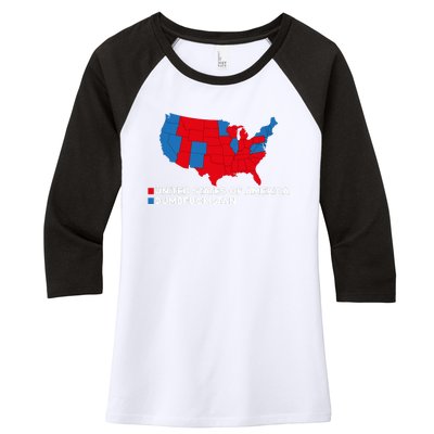 Funny Dumbfuckistan Election Map United States Of America Dumbfuckistan Women's Tri-Blend 3/4-Sleeve Raglan Shirt