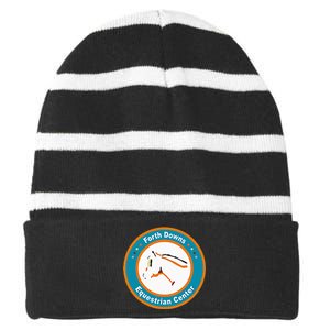 Forth Downs Equestrian Center Striped Beanie with Solid Band