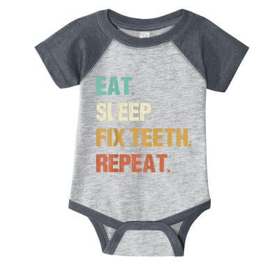 Funny Dentist Eat Sleep Fix Teeth Repeat Infant Baby Jersey Bodysuit