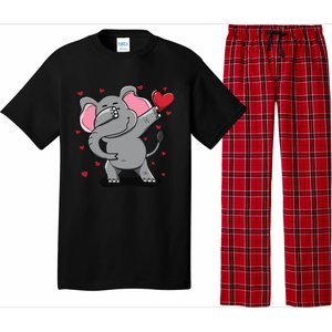 Funny Dabbing Elephant Heart Valentine's Day Gift Funny Gift Pajama Set