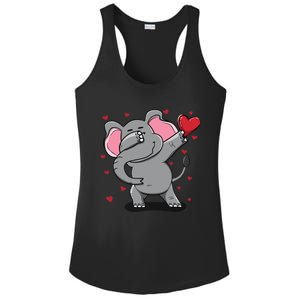 Funny Dabbing Elephant Heart Valentine's Day Gift Funny Gift Ladies PosiCharge Competitor Racerback Tank