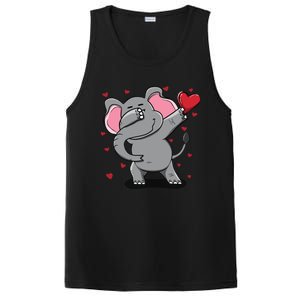 Funny Dabbing Elephant Heart Valentine's Day Gift Funny Gift PosiCharge Competitor Tank