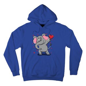 Funny Dabbing Elephant Heart Valentine's Day Gift Funny Gift Hoodie