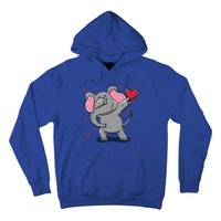 Funny Dabbing Elephant Heart Valentine's Day Gift Funny Gift Hoodie