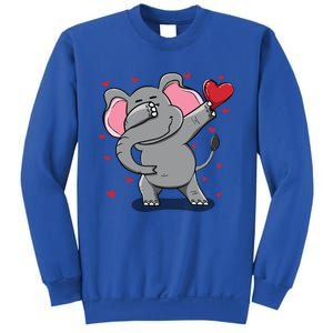 Funny Dabbing Elephant Heart Valentine's Day Gift Funny Gift Sweatshirt