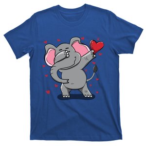 Funny Dabbing Elephant Heart Valentine's Day Gift Funny Gift T-Shirt